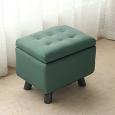 옷보관 의자 가정용 수납 낮은 정리함 가죽 상자 미니 스툴, H. 표준 버전 다크 그린 40cmL x 30, H. 표준 버전 다크 그린 40cmL x 30