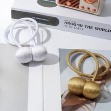 커튼 자석 끈 커텐 타이백 스트랩, 1개, 실버