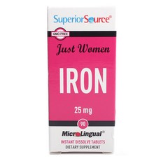 Superior Source Just Woman 補鐵 25 毫克片劑, 90顆, 1盒