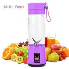 휴대용 신선한 과일 주스 컵 병 미니 여행 주방 믹서 USB 충전식 등급 재료, 2) Purple, 2) Purple