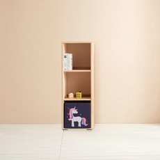 3단 폭좁은 원목 아이방책장 책진열대 유아책선반 책보관대 아기, 고무나무