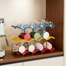 락톡마켓 웨이브 컵 텀블러 보관함 물병 정리 보관대 다용도 수납 정리선반대 30cm, 1개, 컬러믹스 1개, 컬러믹스