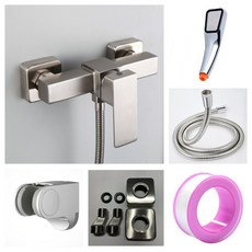 淼瀅精品衛浴 304不銹鋼水龍頭 加寬手把浴室水龍頭 浴缸水龍頭 沐浴龍頭 不銹鋼浴缸浴室洗澡沐浴蓮蓬頭, 1個, B3007單功能沐浴限定(方管)