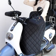 전기차 바람막이 오토바이 무릎 담요 장갑 전기 자전거 스쿠터 방한 방풍 보온 배달 겨울 커버 바람막이 워머 겨울분체, 블랙(엄지)올빼미퀼팅스플릿세트