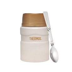THERMOS膳魔師 食物燜燒罐 SK520系列 廣口設計 內附摺疊湯匙 316不鏽鋼內膽, 白, 520ml