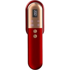 無線離子直捲兩用捲髮梳 紅光震動按摩頭皮SPA, 亮紅色