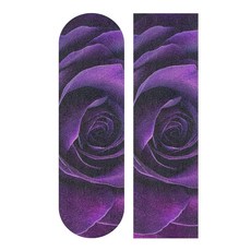 Bolaz 스케이트보드 그립 테이프 시트 디자인 데크 롱보드 그립 테이프 퍼플 로즈 미끄럼 방지 테이프 방수 사포 스쿠터 83.8cm x 22.9cm(33인치 x 9인치)