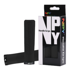 NPY 自行車橡膠把套 單邊鎖死防滑減震把手, 黑色, 1個
