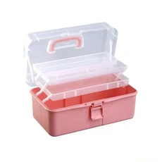QX2E 다기능 보관함 정리함 3단 보관함 실용적인 보관 케이스, 01 중국, 04 pink for medium
