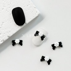 무광 블랙 까멜리아 클래식 리본 네일파츠, 2개, NO.81G(블랙)