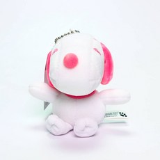 스누피 강아지 우드스탁 인형 키링 봉제인형, 1개, 핑크, 10cm
