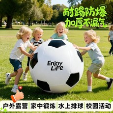 充气大足球儿童草地草坪亲子户外幼儿园户外互动玩具运动会充气球, 1套, 60cm燃動黑丨加厚防爆開