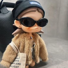 팝마트 지거 Zsiga 액션 피규어 BJD 1/8 인형 20cm 모피코트+모자+안경+가방+상의+치마 세트, 가지 누나의 아기 옷