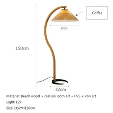 모던 솔리드 우드 LED 플로어 램프 거실 서재 장식 스탠딩 라이트 홈 데코 옆 조명 바닥, 01 coffee lampshade, 04 US Plug, 01 neutral light 4200K