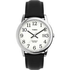 Timex 남성용 이지 리더 시계 블랙/실버톤/화이트/A/35mm 35mm 시계