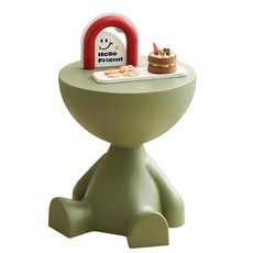 미니 사이드 테이블 원형 커피 나이트스탠드 엔드 테이블 액센트 거실 침실 발코니 사무실 거실 침실 작은 공간을 위한 침대 옆 홈 데코 쉬운 조립(블랙), 초록색, 1개