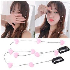 FASELE 원터치 익스텐션용 컬러 머리 장식 2개 세트 헤어 액세서리 레디스 걸스 라인클립 롱 태슬 헤어핀 바레타 다양한 종류 가능 머리 장식 헤어 체인 체인 위그 웨딩 결