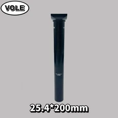 VOLE BMX 피보탈 시트 포스트 멀티 사이즈 25.4/27.2 100/150/200/250mm 알루미늄 합금 무광 블랙 튜브 자, 04 25.4x200mm