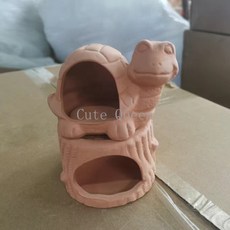 큐트퀸 피쉬하우스 관상어 피쉬캔 도자기 캔 번식 둥지 부화기a-903-3, 42 개의 입 그루터기와 거북이, 1개