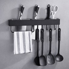 304 스텐 무타공 칼블럭 조리도구 걸이, 1개, 40 블랙