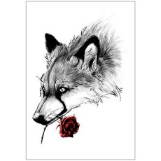 野狼 虎 烏鴉熊貓花臂系列 紋身貼紙 T05J 防水 半甲 半臂 T05, 1個, J7飛禽猛獸509