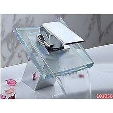 全銅 玻璃瀑布 冷熱洗臉面盆水龍頭 050, 1個