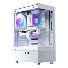 [주식회사 투민시스템] TA100 RGB 강화유리 [미들타워] [화이트], 1개