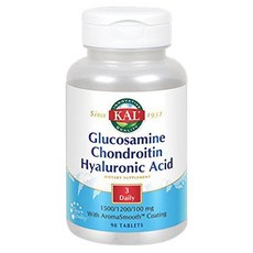 Kal 氨基葡萄糖軟骨素透明質酸 1500/1200/100 毫克片劑, 90顆, 1罐