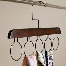 넥타이걸이 옷장 스카프 머플러 타이 다용도 원형 후크 걸이 5구, 다크, 1개