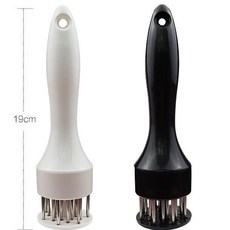 桃園48H 紮鷄腿鷄翅紮肉器插孔鬆肉針敲肉錘，廚房牛排燒烤入味針，輕鬆鬆肉入味, 白色/袋裝21針, 1個