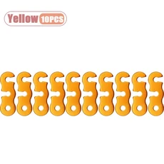 조절 가능한 텐트 로프 텐셔너 야외 캠핑 하이킹 배낭여행 및 모험에 설치하기 쉽습니다. 완벽한 액세서리, 13 Yellow-10PCS