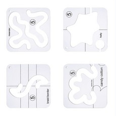 패치워크와 호환되는 4Pc 아크릴 퀼팅 자 템플릿 프리모션 퀼팅 스텐실, Style C