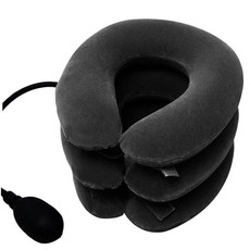 블리스상점 블리스상점 경추견인 3단쿠션 목 스트레칭기 수험생 직장인 바른자세 목스트레칭기 여행용목쿠션, 네이비