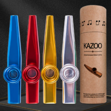 메탈 카주 악기 휴대용 하드 케이스 포함, 1개, 퍼플, 세트