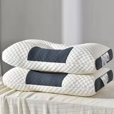 日本TUTOGO頸椎枕 護頸枕 助眠枕 側睡枕 記憶枕 抗菌枕頭 按摩枕 人體工學反牽引枕 日式大豆纖維枕, 2個, 白色