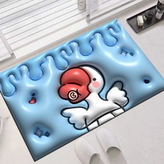 폴라도레 빨아쓰는 규조토 발매트 착시 3D 입체 귀여운 캐릭터 주방 욕실 화장실 매트, 11.베이비덕, 1개