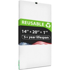 리어 20x20x1 공기 필터 세척 및 재사용 가능한 AC HVAC 용 MERV 8 기계 건조기 친화적, 24" x 20" 1", Replacement Set
