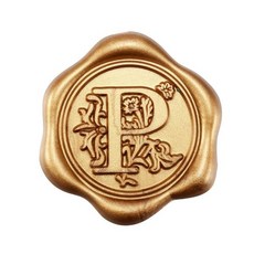 결혼식 파티 생일 크리스마스를 위한 Yoption 50Pcs 이니셜 J 왁스 씰 스티커 레트로 앤티크 골드 레터 셀프 접착 봉투 씰 스티커 J, P, 50 Pack