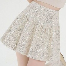 페이준 여성 하이웨스트 스팽글 볼륨 스커트 블링 블링 하이웨스트 스커트 댄스 스커트 YJ875