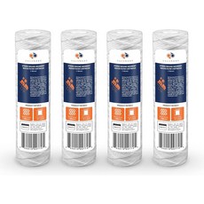 WHKF-WHSW AP110 4팩과 호환되는 웰 워터 필터 교체용 아쿠아본 홀 하우스 1 마이크론 스트링 감김 10 x 2.5 카트리지, 4-PACK, 1 MICRON