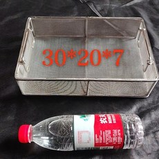 304不鏽鋼 瀝水濾網筐籃 30*20*7, 1個, 304不鏽鋼 加密網孔 ,長300寬200高70x1mm孔徑