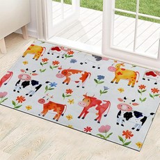 Ainori 추상 대리석 실내 도어 매트 74.9 x 43.2cm(29.5 x 17인치) 미끄럼 방지 뒷면 퍼플 골드 플루이드 아트 바닥 매트 부직포 입구 러그 웰컴 러그, 소