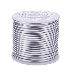 17m 원형 알루미늄 와이어 쥬얼리 제작 DIY 수공예품 3mm, 은색, 1세트