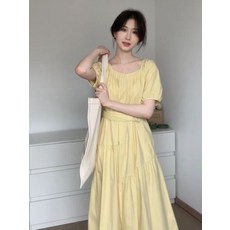 데일리 프렌치 여자 원피스 여름 퍼프 임부복 촬영 롱 셀프웨딩 봄