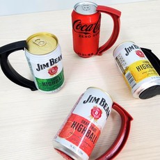 355ml 뚱캔에 딸칵 캔맥주 필수템 캔 손잡이 캔홀더 캔그립, 2개, 레드