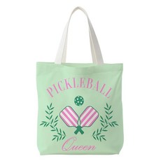 나츠노 여성용 피클볼 선물 퀸 캔버스 토트백 피클볼-화이트 머치백 단일 사이즈 452674, 피클볼-초록 452674