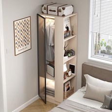 單人小型衣櫃 收納櫃 家用臥室衣櫃 現代簡約衣櫥 防塵轉角櫃 小戶型省空間