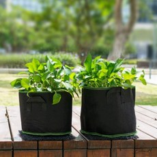 베란다 텃밭 대형 부직포 화분 2p 블랙 40x30cm 키우기 분갈이 식물 블루베리 상추 옥상
