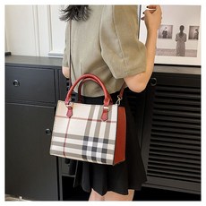 수지네작업실 체크토트백 가죽가방DIY 국내 배송 만들기 직접 만드는 공예 만들기 패키지, 1개, 체크토트백 아이보리레드