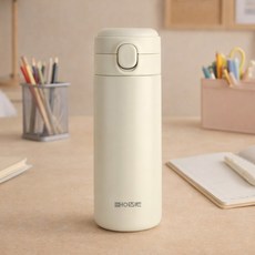 에브리x키친아트 보온보냉 심플 원터치 텀블러, 1개, 0.4L, 화이트